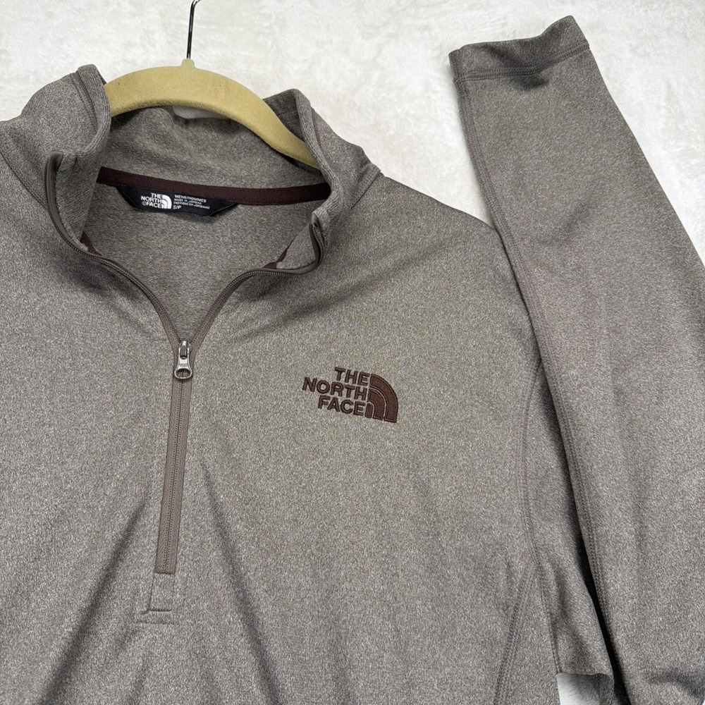 The North Face Tech Glacier 1/4 Zip Men's S Brown Fleece Pullover NF0A2VG7